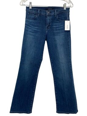 J Brand Selena Mid-Rise Cropped Kick Flare Jeans New Size 26